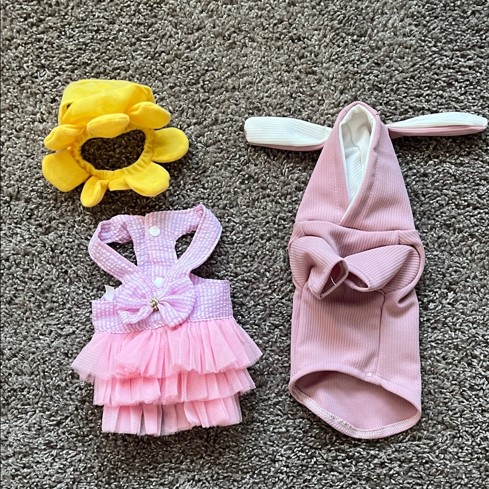 Hallmark Pink and Yellow Bunny Costume Set for Small Pets